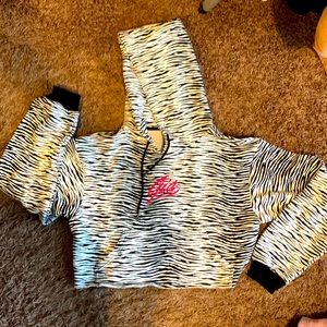 I.AM.GIA hoodie & joggers white & black zebra print loungewear sweats suit XXS